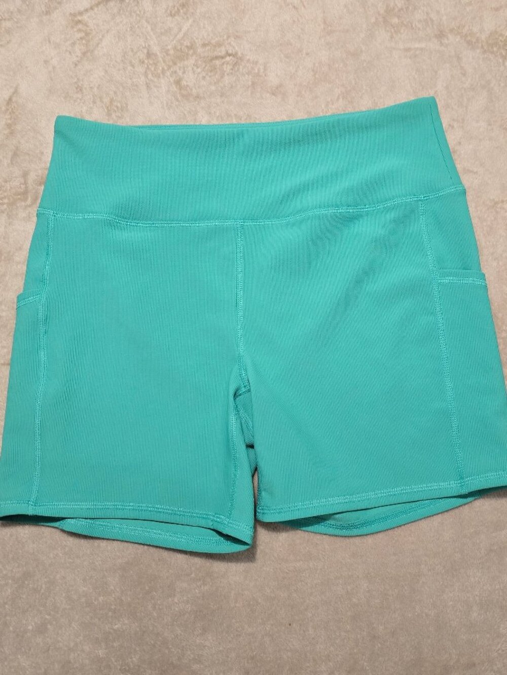 RBX Ribbed Green Biker Shorts || Size:XL/TG
